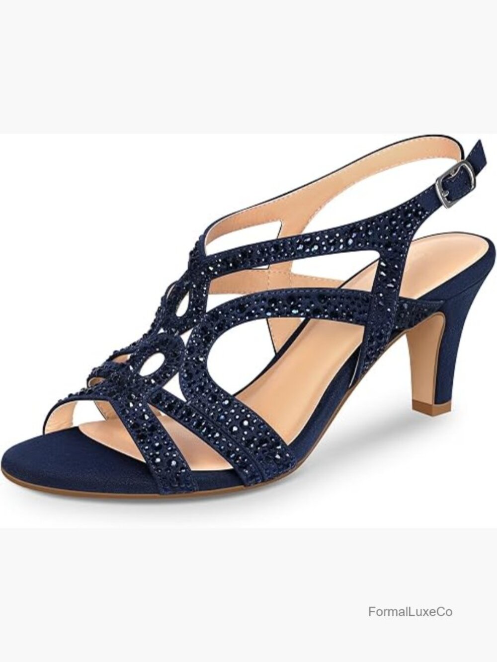 Sparkle Crystal Open Toe Slingback High Heel Sandals Dress Pumps